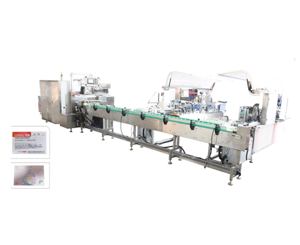 VPD250+VPD120全自动湿巾装盒机连线